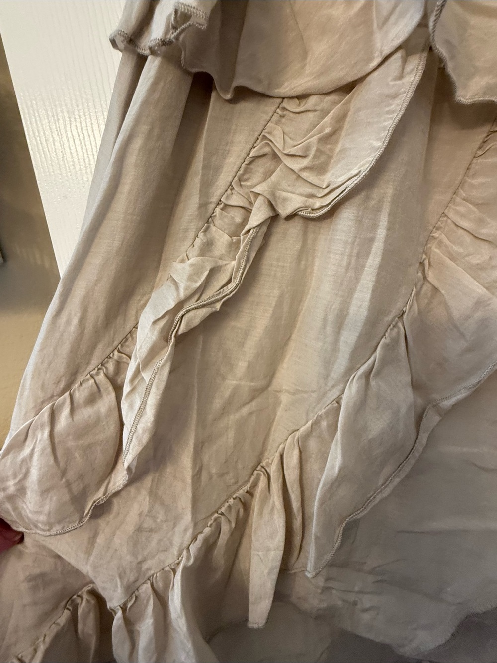Layered High-Low Ruffle Skirt — Cream - Picture 2 of 10